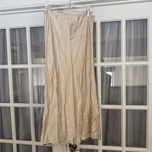 Banana Republic Beige Satin Midi Skirt
